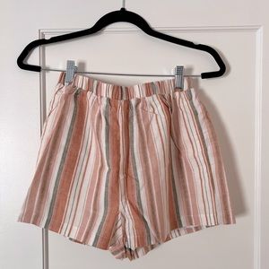 Striped Linen Shorts - Small